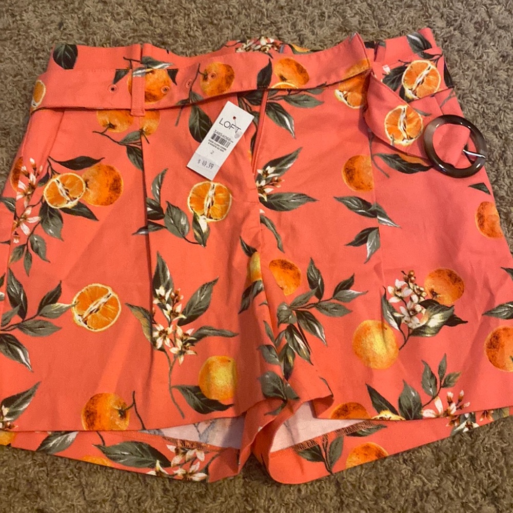 LOFT shorts, belted shorts in orange harvest, brand new never worn, run large